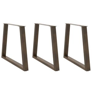 vidaXL Pieds de table à manger en forme de V 3 pièces Acier naturel 70 x (72-73 3) cm