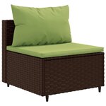 vidaXL Salon de jardin 5 Pièces avec coussins Marron Résine tressée