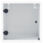 vidaXL Tables de chevet avec portes en verre 2 Pièces blanc 35x37x35 cm