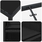 vidaXL Ensemble de salle à manger pour jardin 9 Pièces Noir Poly rotin