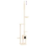 vidaXL Arbre à chat du sol au plafond Crème 258 5-284 5 cm