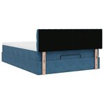 vidaXL Cadre de lit ottoman avec matelas bleu foncé 140x190 cm velours