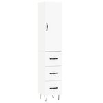 vidaXL Buffet haut Blanc 34 5x34x180 cm Bois d'ingénierie
