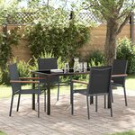 vidaXL Ensemble de salle à manger pour jardin 5 Pièces Noir