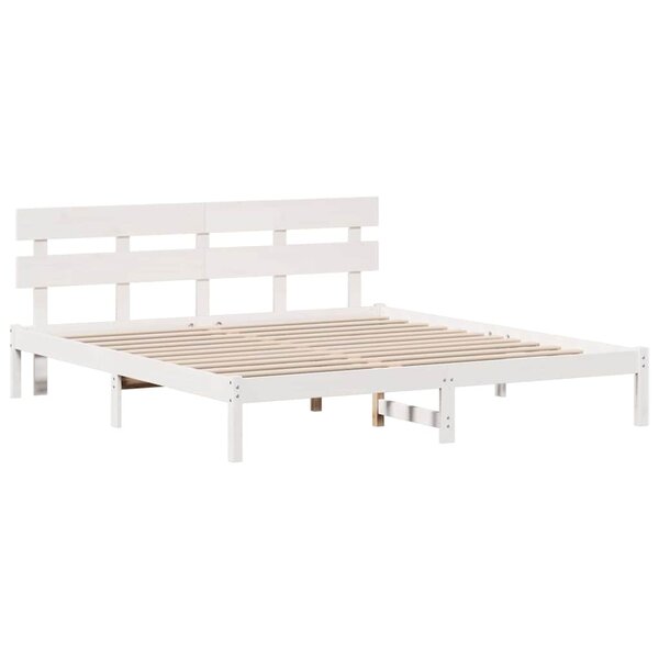 vidaXL Cadre de lit Blanc 180 x 200 cm Bois de pin massif