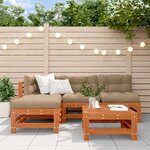 vidaXL Ensemble de salon de jardin 5 Pièces Brun cire Bois de pin massif