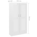 Vidaxl bibliothèque blanc brillant 82 5x30 5x150 cm aggloméré