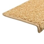 vidaXL Tapis d'escalier 5 Pièces 65x21x4 cm Beige