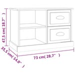 vidaXL Meuble TV sonoma gris 73x35 5x47 5 cm bois d'ingénierie