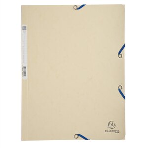 Chemise 3 rabats à élastiques carte lustrée 400g/m2 - A4 - Ivoire x 25 EXACOMPTA