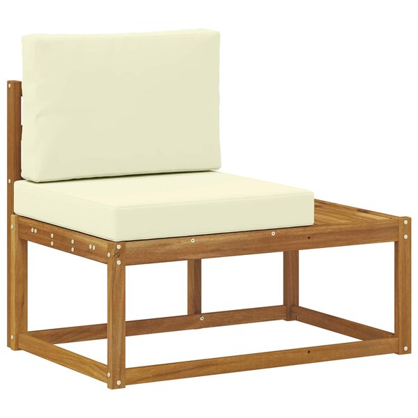 vidaXL Canapé d'extérieur en bout avec coussin Naturel 91 x 63 x 73 cm