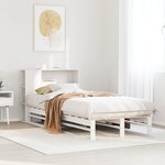 vidaXL Lit bibliothèque sans matelas blanc 90x190 cm bois massif