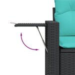 vidaXL Salon de jardin 10 Pièces avec coussins noir résine tressée
