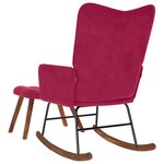 vidaXL Chaise à bascule avec repose-pied rouge bordeaux velours