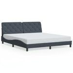vidaXL Cadre de lit avec LED sans matelas gris foncé 180x200cm velours