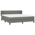 vidaXL Sommier à lattes de lit avec matelas Gris foncé 180x200cm Tissu