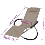 vidaXL Chaise longue géométrique d'extérieur Acier Taupe