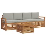 vidaXL Ensemble de canapés d'extérieur 5 pc Gris Naturel et Clair
