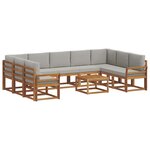 vidaXL Ensemble de canapés d'extérieur 10 pc Gris Naturel et Clair