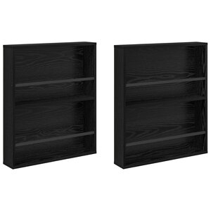 vidaXL Étagère à magazines 2 Pièces Chêne noir 60 x 12 x 70 cm