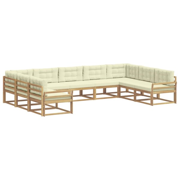 vidaXL Ensemble de canapés d'extérieur 9 pc Blanc et crème
