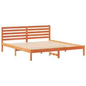 vidaXL Cadre de lit Marron cire 200 x 200 cm Bois massif en pin