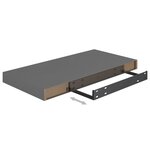 vidaXL Étagère murale flottante Gris brillant 50x23x3 8 cm MDF