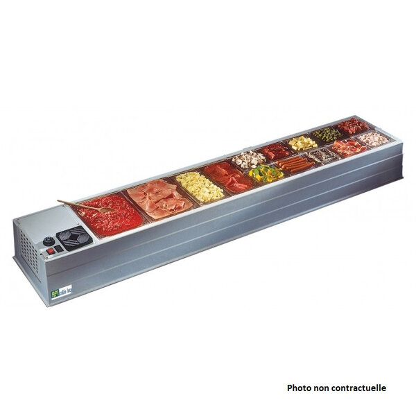 Présentoir réfrigéré à poser pour 10 bacs gn 1/3 - afi collin lucy -  - abs 2080x410x220mm