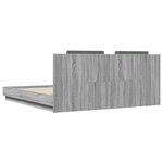 vidaXL Cadre de lit tête de lit et lumières LED sonoma gris 160x200 cm