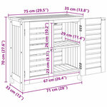 vidaXL Armoire de jardin avec stockage Marron 75 x 35 x 70 cm