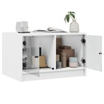 vidaXL Table basse avec portes en verre blanc 68x50x42 cm