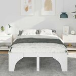 vidaXL Cadre de lit Blanc 135 x 190 cm Pin massif