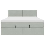 vidaXL Cadre de lit ottoman et matelas gris clair 140x190 velours