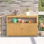 vidaXL Table console de jardin Acacia clair 110 x 35 x 75 cm