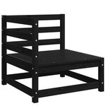 vidaXL Salon de jardin 2 Pièces noir bois de pin massif