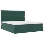 vidaXL Lit de rangement LED avec matelas Vert foncé 200 x 200 cm