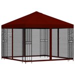 vidaXL Abri de jardin avec parois 3 x 3 m Bordeaux Polyester et Acier