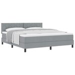 vidaXL Lit boxspring avec matelas Gris clair 180 x 200 cm tissu