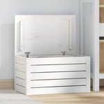 vidaXL Boîte de rangement Blanc 59 5x36 5x33 cm Bois massif de pin