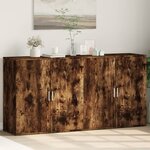 vidaXL Buffets 2 Pièces chêne fumé 79x38x80 cm bois d'ingénierie