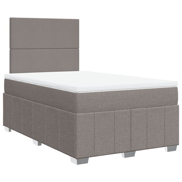 vidaXL Sommier à lattes de lit avec matelas taupe 120x190 cm tissu