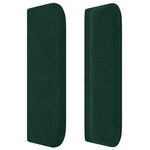 vidaXL Tête de lit avec oreilles Vert foncé 203x16x78/88 cm Velours