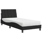 vidaXL Lit avec matelas Hanko noir 90x190 cm velours