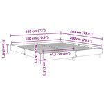 vidaXL Cadre de lit sans matelas sonoma gris 180x200 cm