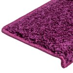 vidaXL Tapis d'escalier 30 pièces 65 x 21 x 4 cm Violet Bord rectangulaire