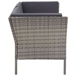 vidaXL Salon de jardin 6 Pièces avec coussins résine tressée gris