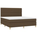 vidaXL Sommier à lattes de lit matelas et LED Marron foncé 180x200 cm