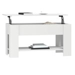 vidaXL Table basse blanc 101x49x52 cm bois d'ingénierie
