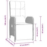 vidaXL Ensemble de salle à manger de jardin 7 pièces avec des coussins en rattan poly gris