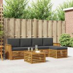 vidaXL Ensemble de canapés d'extérieur 6 Pièces Naturel et Anthracite